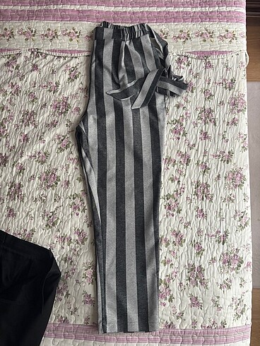 Kadın Çizgili Kumaş Pantolon - Görsel 5