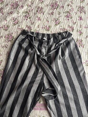 Kadın Çizgili Kumaş Pantolon - Görsel 4