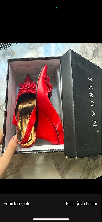 Tergan Kırmızı Ayakkabı - Görsel 2