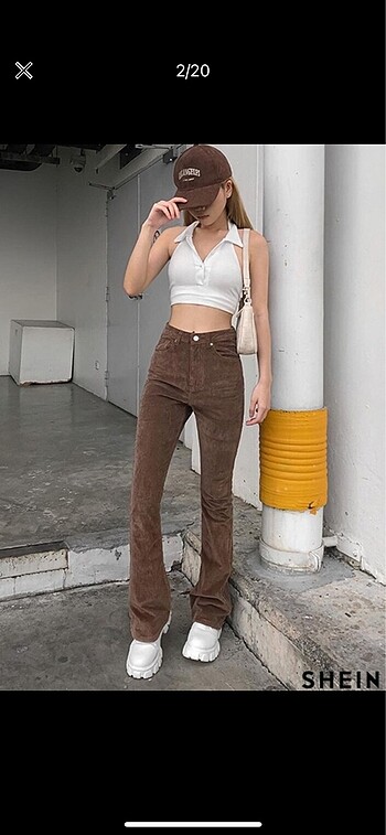 Kadife kahverengi pantalon