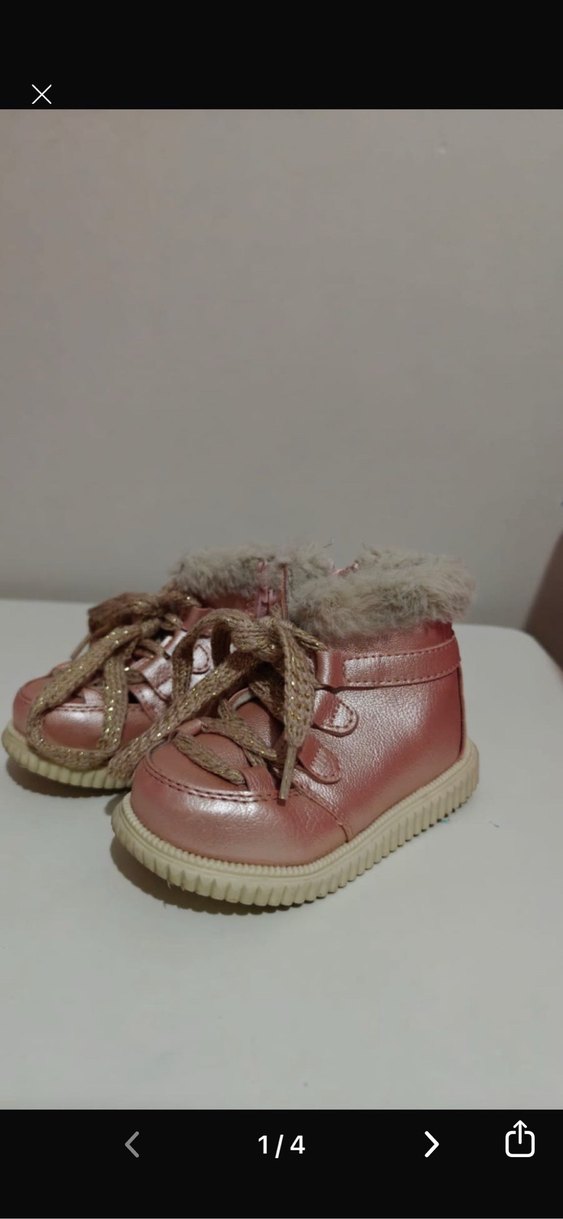 Kız Çocuk Pudra Kürklü Sneaker Bot - Görsel 2