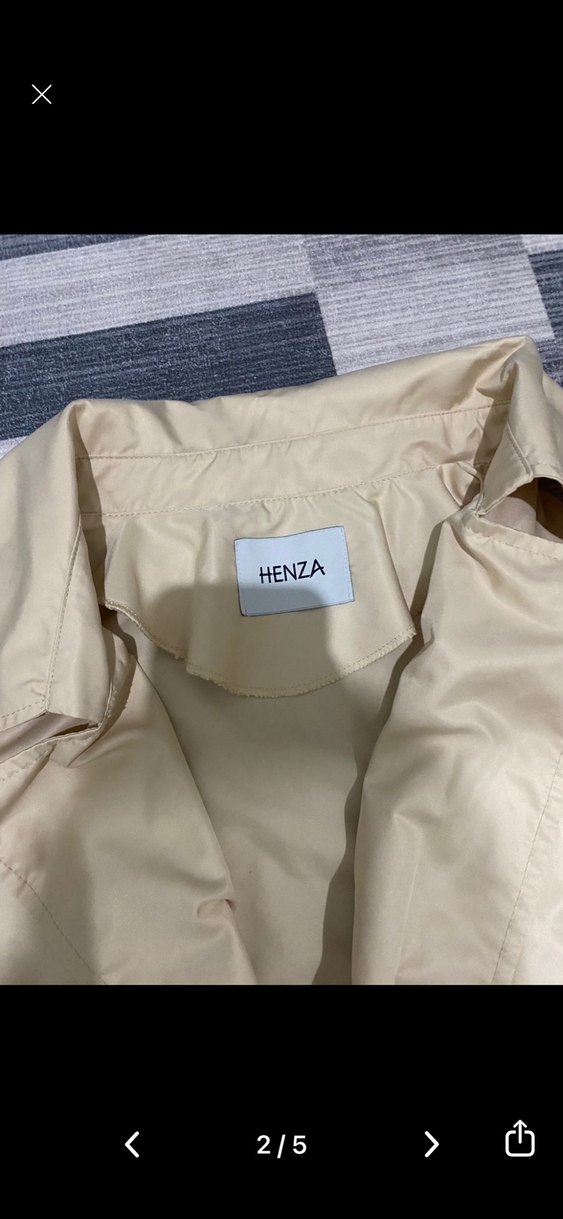 Bej Uzun Kadın Trençkot Düğmeli - Görsel 2