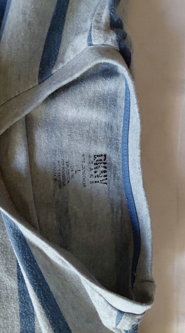 Erkek Çocuk Gri Çizgili Kısa Kollu Tişört - Görsel 2