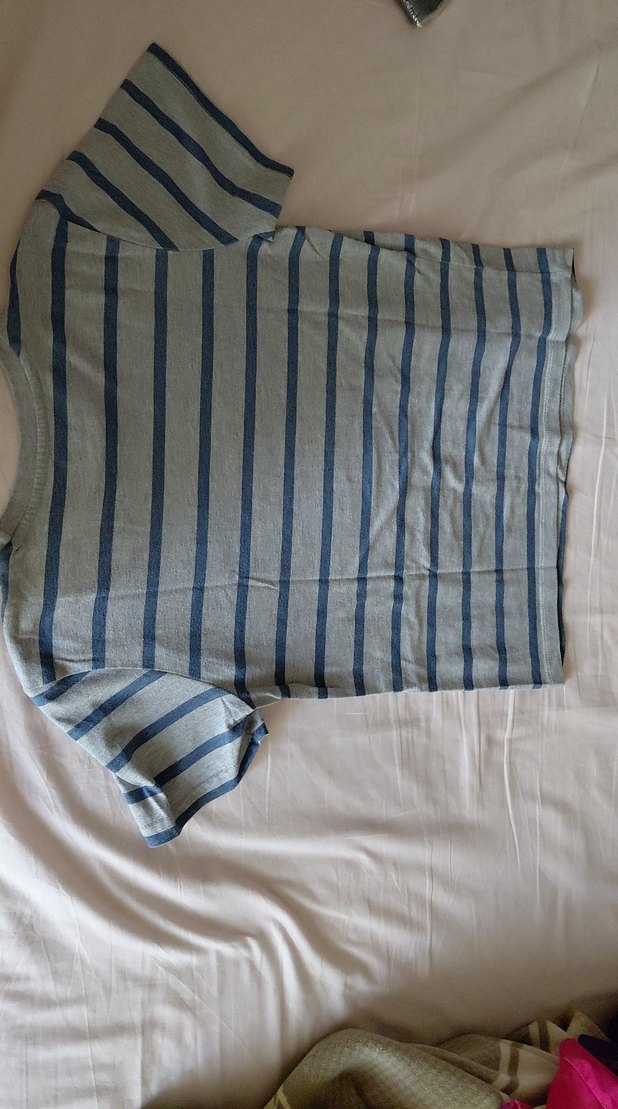 Erkek Çocuk Gri Çizgili Kısa Kollu Tişört - Görsel 3