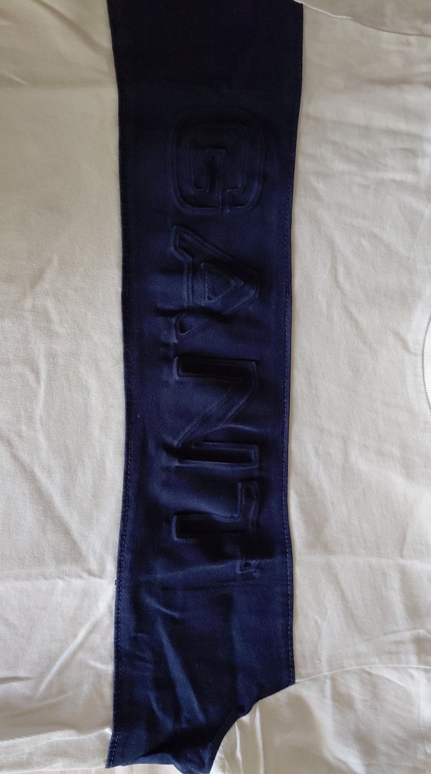 Beyaz Siyah Şeritli Erkek Tişört - Görsel 2