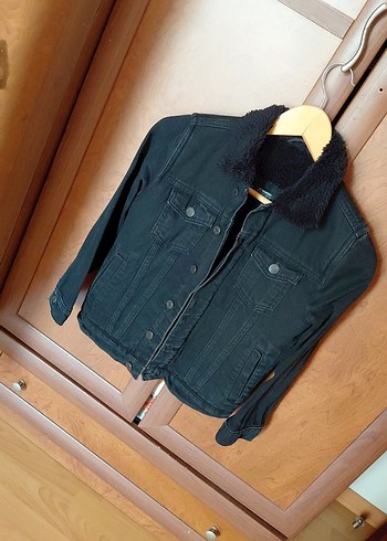 Düğmeli Siyah erkek Çocuk kot ceket - Görsel 4