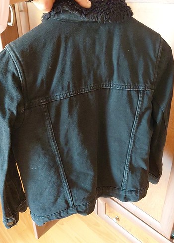 Düğmeli Siyah erkek Çocuk kot ceket - Görsel 3