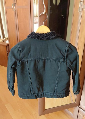 Düğmeli Siyah Erkek Çocuk kot Ceket içi polar - Görsel 4