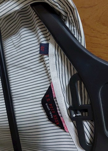 Bej Çizgili Uzun Kollu Kadın Gömlek polo orijinal - Görsel 4