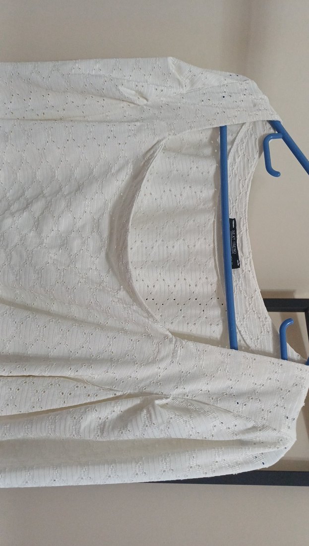 Kadın Beyaz Uzun Kollu Pamuklu Bluz - Görsel 2