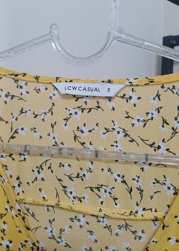 Sarı V Yaka Midi Bohem Elbise - Görsel 4