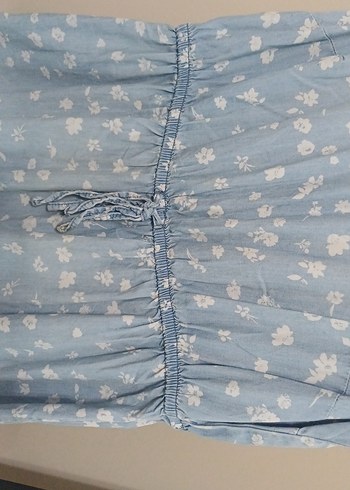 Mavi Bohem Bağcıklı Midi Elbise - Görsel 3