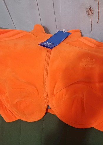 Turuncu Fermuarlı Kadın Atletik Ceket - Görsel 4