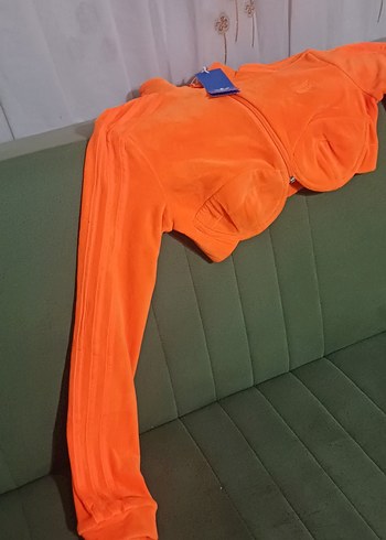 Turuncu Fermuarlı Kadın Atletik Ceket - Görsel 2