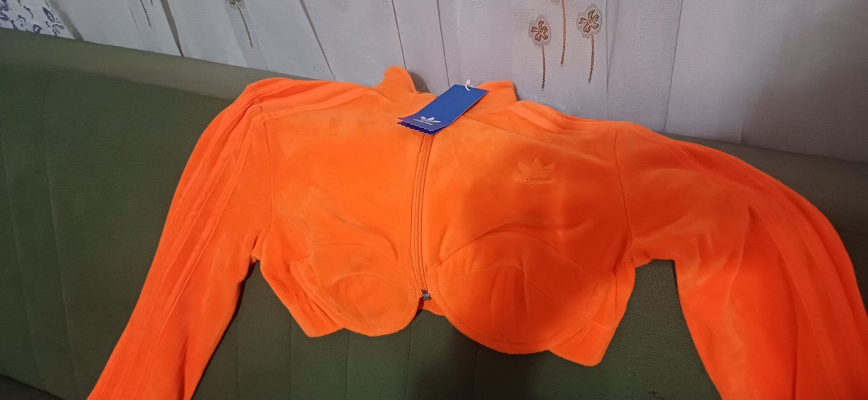 Turuncu Fermuarlı Kadın Atletik Ceket - Görsel 4