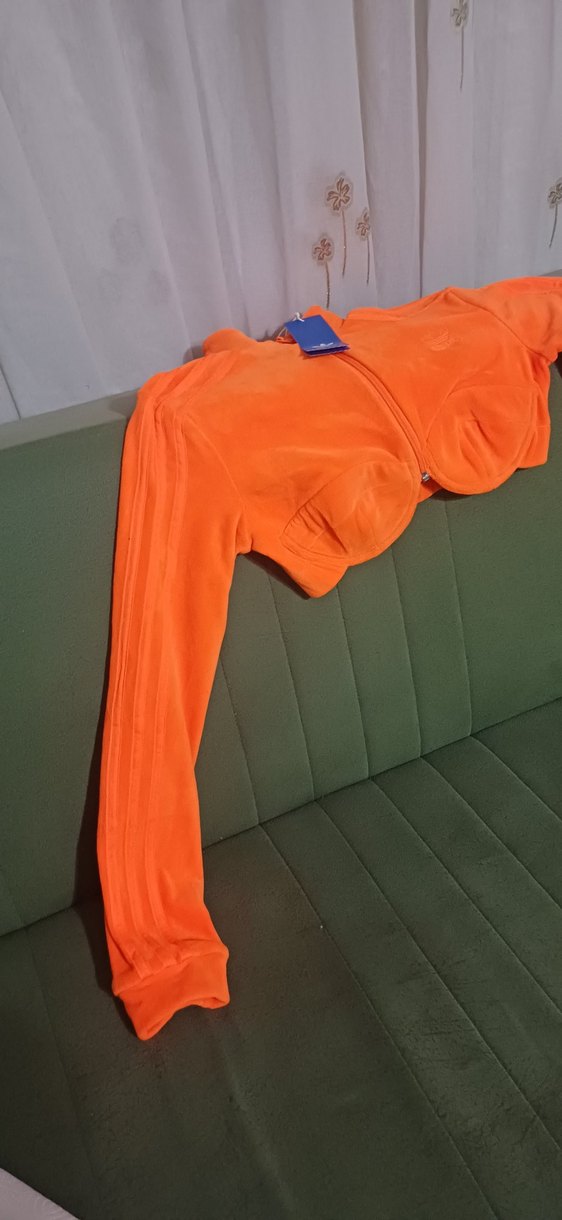 Turuncu Fermuarlı Kadın Atletik Ceket - Görsel 2