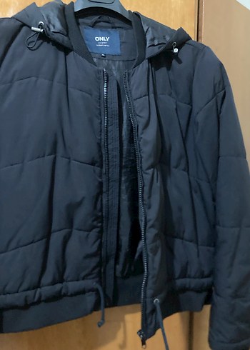 m Beden siyah Renk Siyah Fermuarlı Kadın Günlük Mont