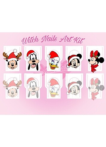 Yıl Başı Mickey Mouse Nail Art Kit