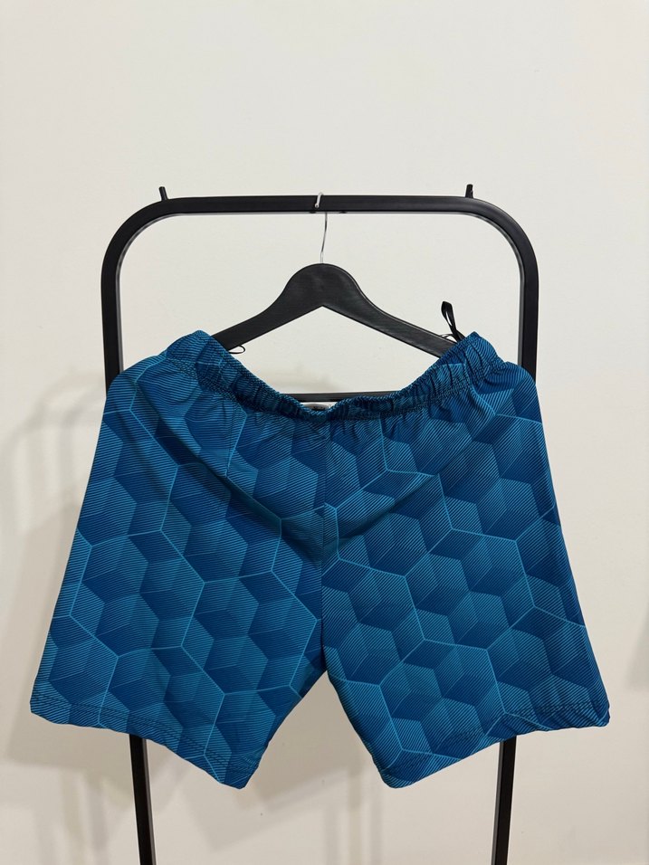 Erkek Lacivert Geometrik Desenli Şort - Görsel 2