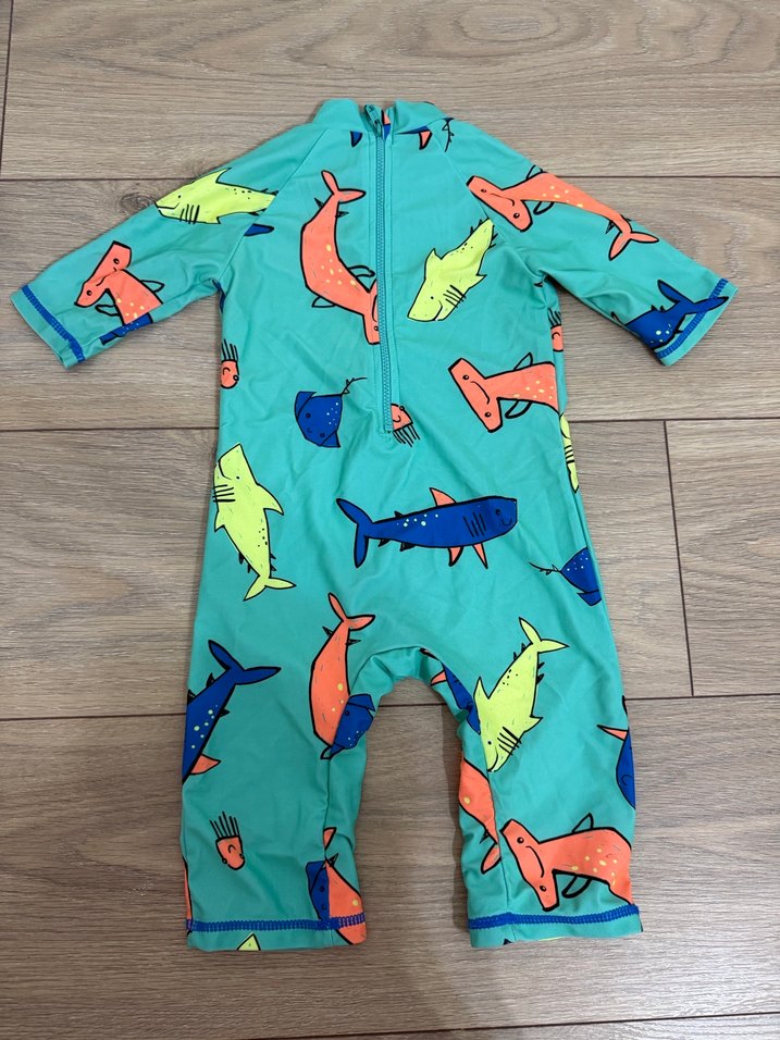 Renkli Köpekbalığı Desenli Erkek Çocuk Mayo - Görsel 2