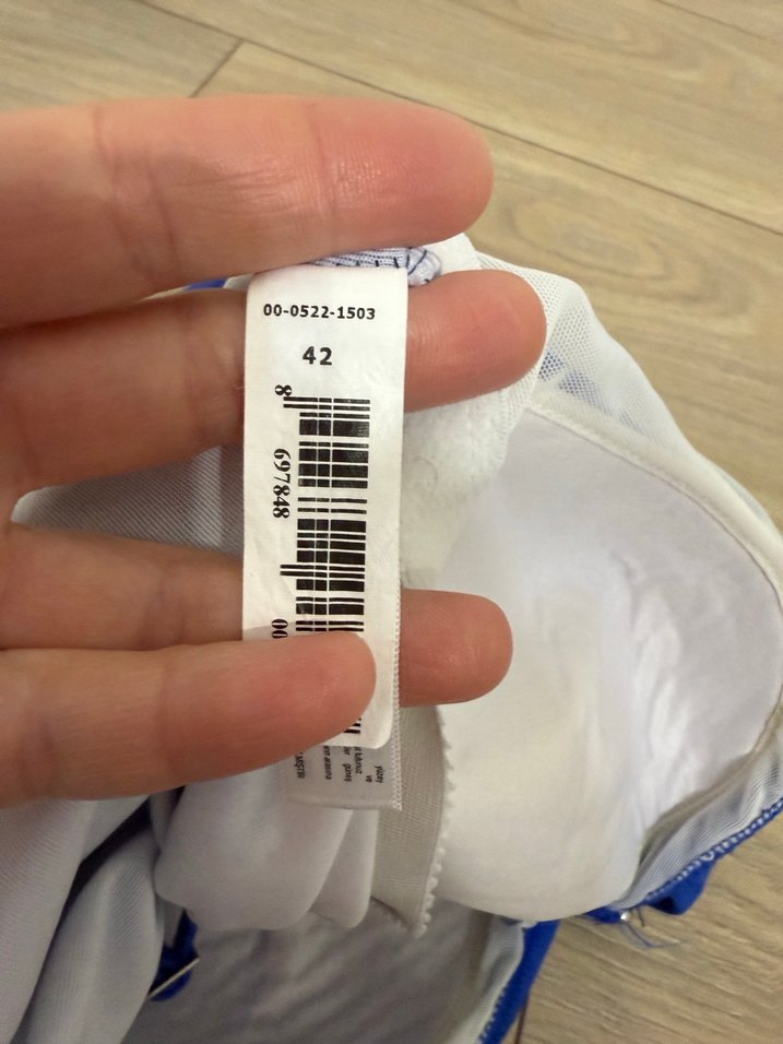 Mavi İnce Askılı Kadın Mayo - Görsel 4