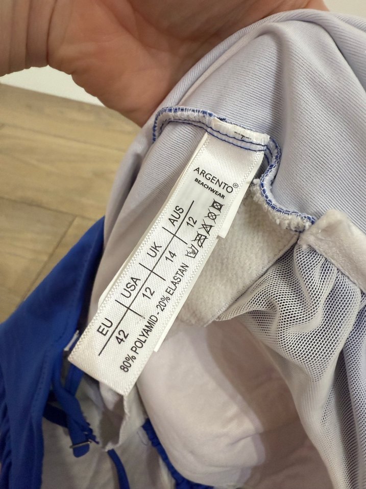 Mavi İnce Askılı Kadın Mayo - Görsel 3