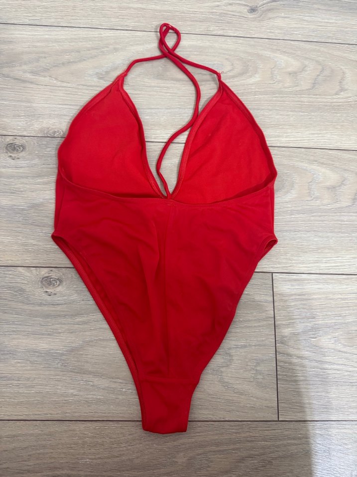 Kırmızı Strappy Kadın Mayo - Görsel 2