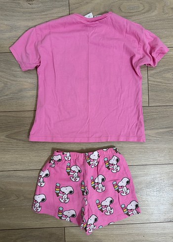 Kız Çocuk Pembe Snoopy Baskılı Tişört - Görsel 2