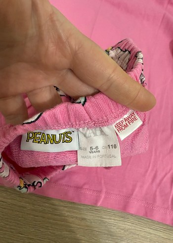 Kız Çocuk Pembe Snoopy Baskılı Tişört - Görsel 3