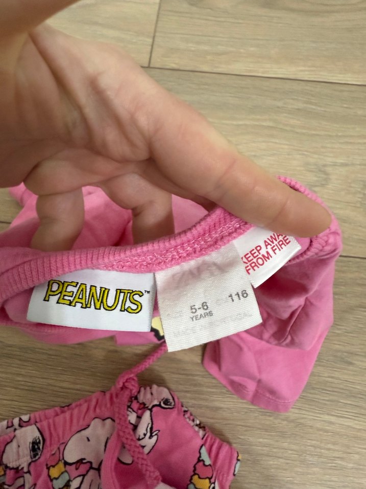 Kız Çocuk Pembe Snoopy Baskılı Tişört - Görsel 4