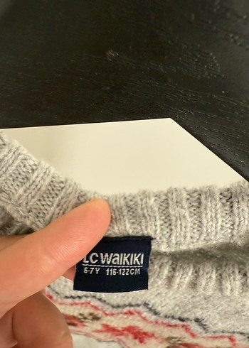 Nakışlı Gri Erkek Çocuk Triko Kazak - Görsel 5