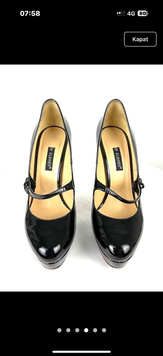 Kadın Siyah Rugan Stiletto Topuklu Ayakkabı - Görsel 4