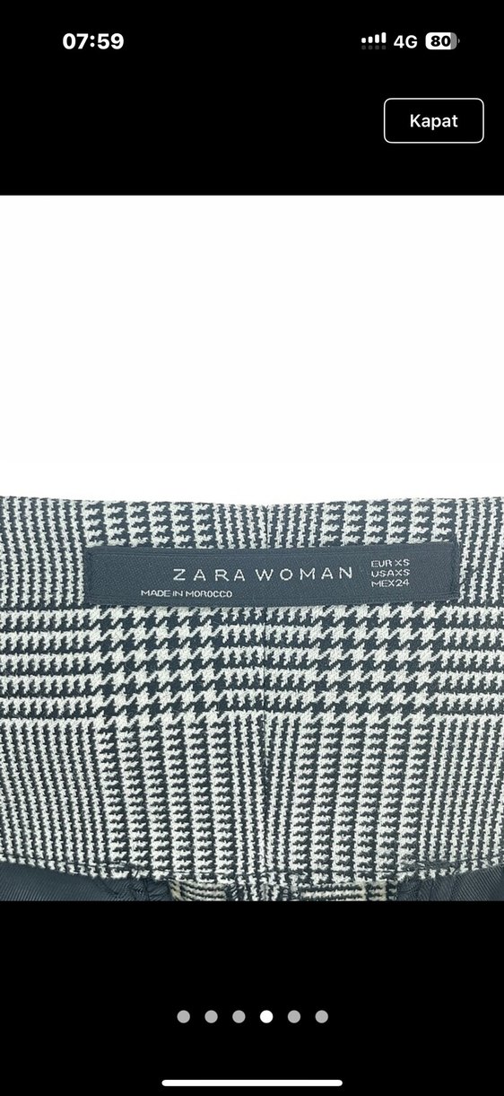 Ekose Desenli Kemerli Kadın Bermuda Şort - Görsel 4