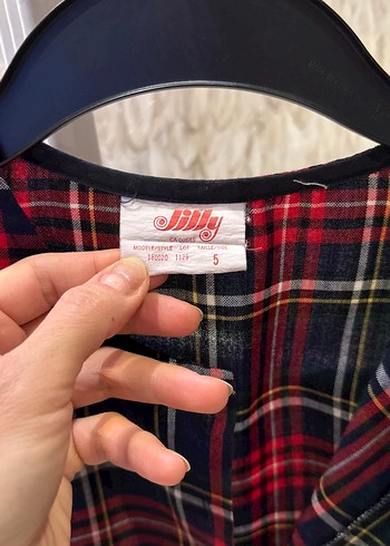 Kız Çocuk Ekose Desenli Kolsuz Elbise - Görsel 3