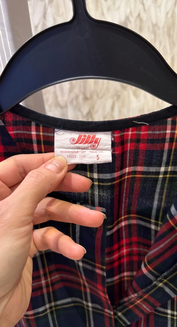 Kız Çocuk Ekose Desenli Kolsuz Elbise - Görsel 3