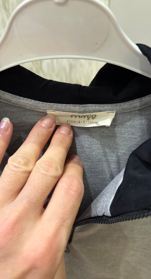 Kız çocuk Gri Kısa Kollu Fermuarlı elbise - Görsel 2