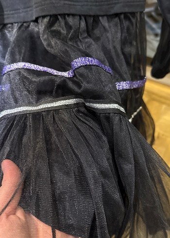 Kız Çocuk Siyah Uzun Kollu Fırfırlı Elbise - Görsel 5