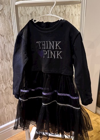 Kız Çocuk Siyah Uzun Kollu Fırfırlı Elbise - Görsel 4