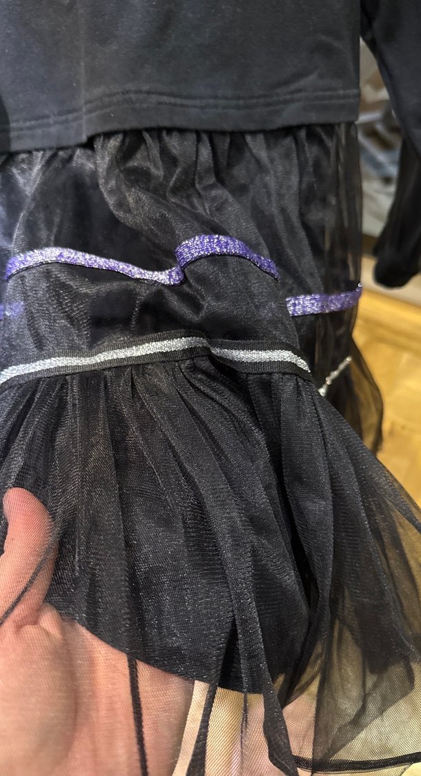 Kız Çocuk Siyah Uzun Kollu Fırfırlı Elbise - Görsel 5