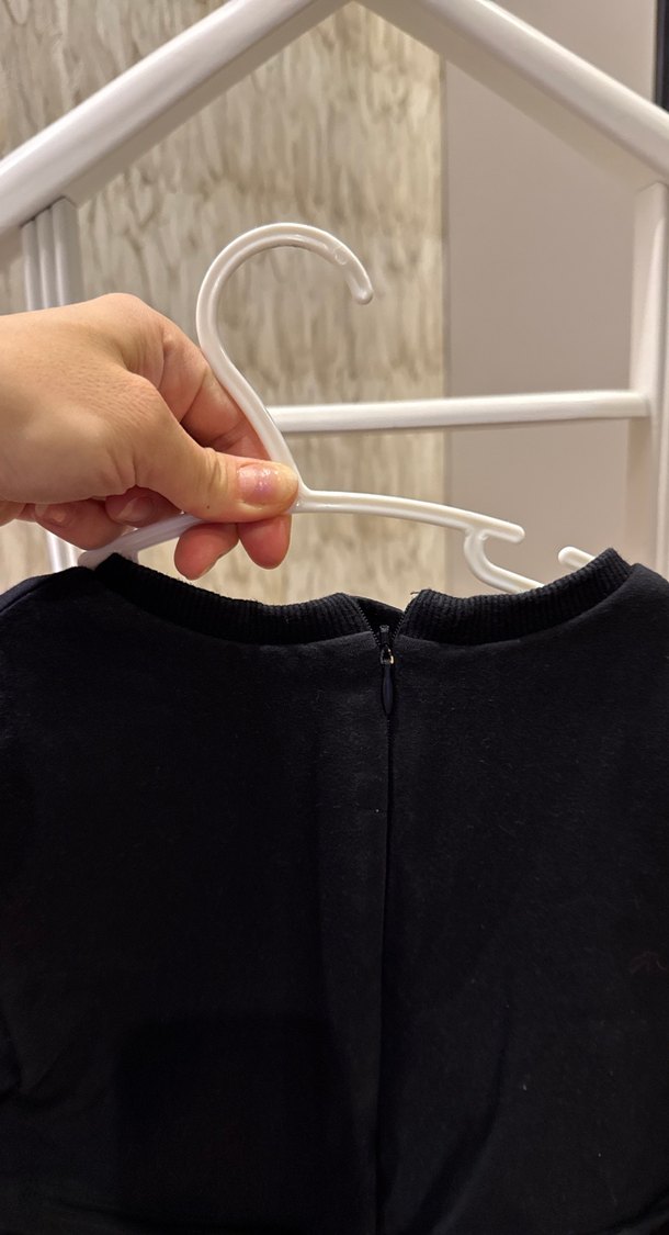 Kız Çocuk Siyah Uzun Kollu Fırfırlı Elbise - Görsel 3