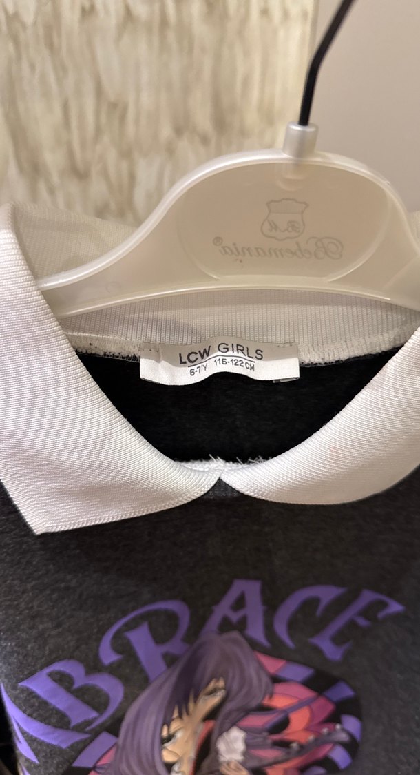 Çocuk  Mor Goth Sweatshirt Elbise - Görsel 2