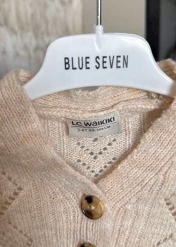 Kız Çocuk Bej Bohem Nakışlı Triko Bolero - Görsel 2