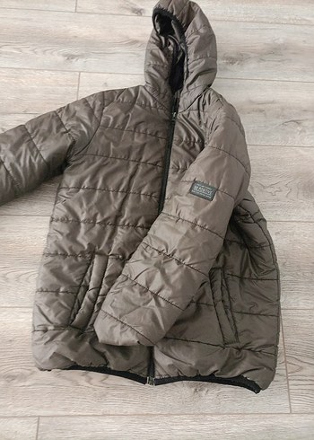 Kapüşonlu Gri Erkek Mont - Görsel 5