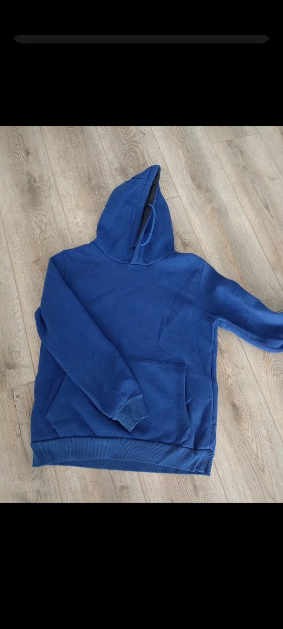 Mavi Kapüşonlu Kadın Sweatshirt - Görsel 4