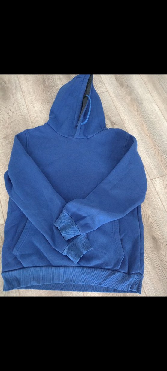 Mavi Kapüşonlu Kadın Sweatshirt - Görsel 5