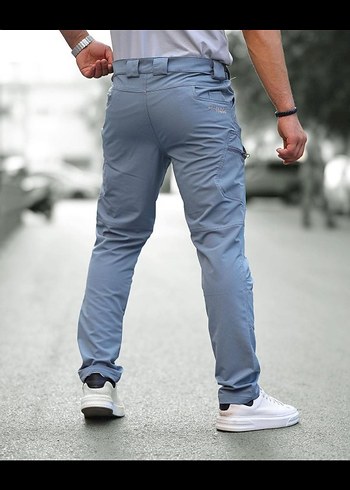 Gri Regular Fit Erkek Kemerli Pantolon - Görsel 3