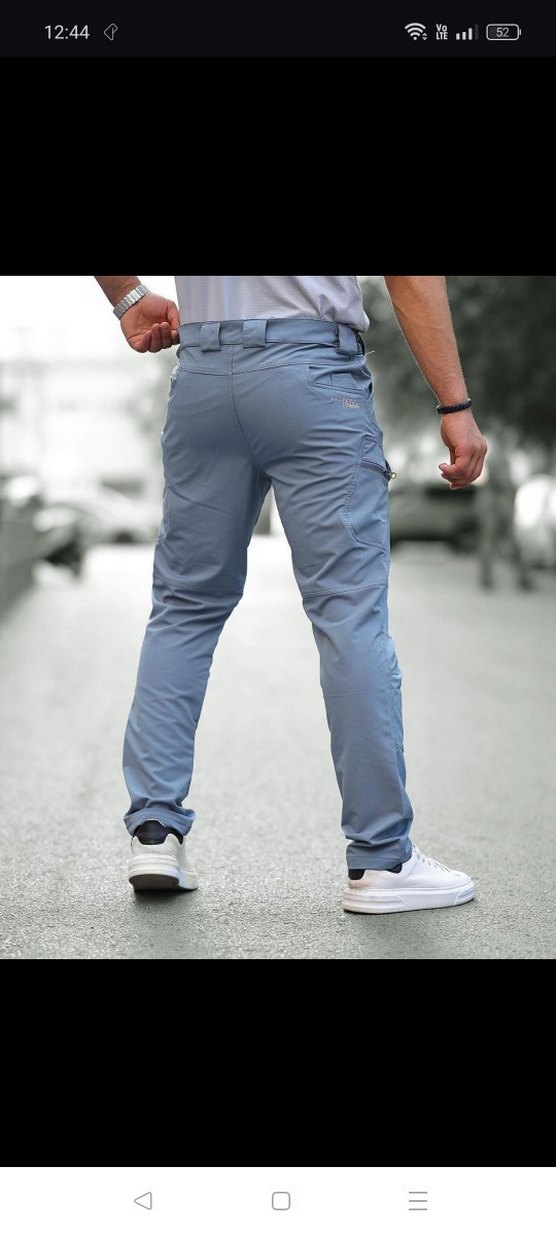 Gri Regular Fit Erkek Kemerli Pantolon - Görsel 3