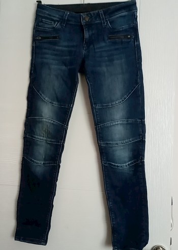 Kadın Lacivert Biker Denim Pantolon