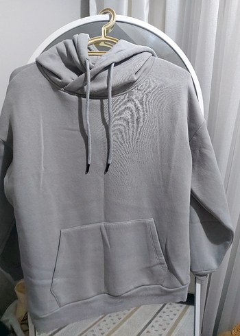 Kadın Gri Kapüşonlu Sweatshirt