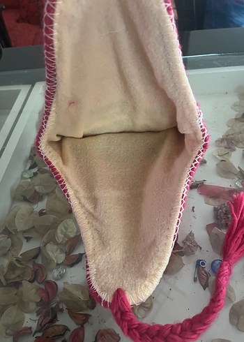 Renkli Nakışlı Pembe İçi Polar Bere - Görsel 2